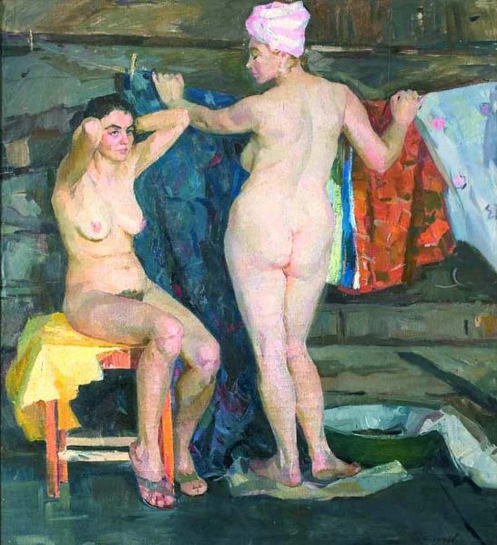 Голые мужики в деревенской бане