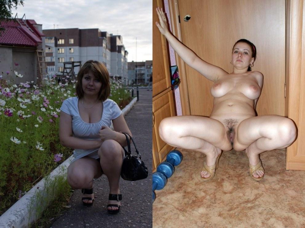 Голые эксгибиционистки на улице