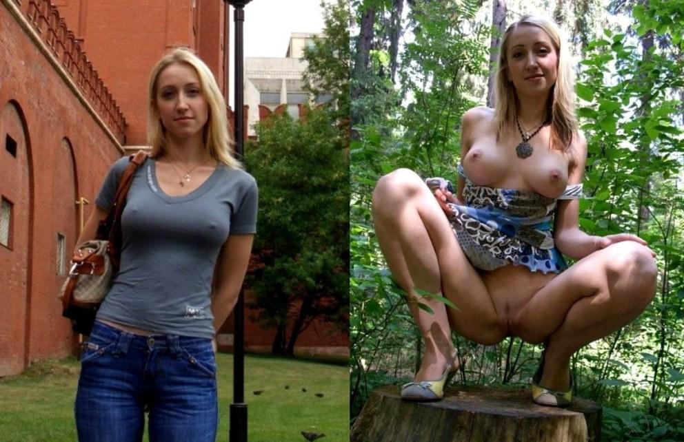 Жёны в одежде и раздетые